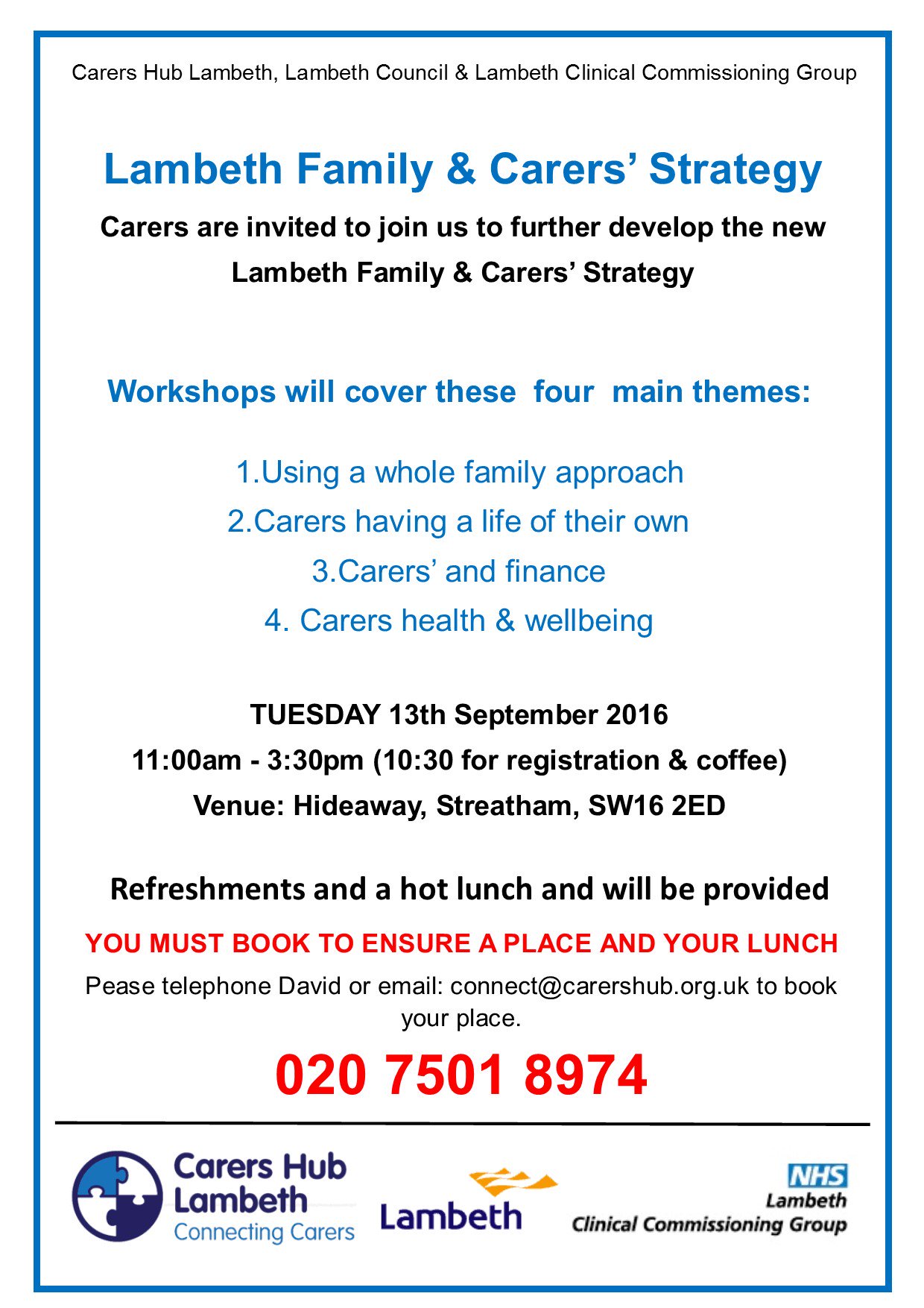 Lambeth Family & Carers Strategy Workshops