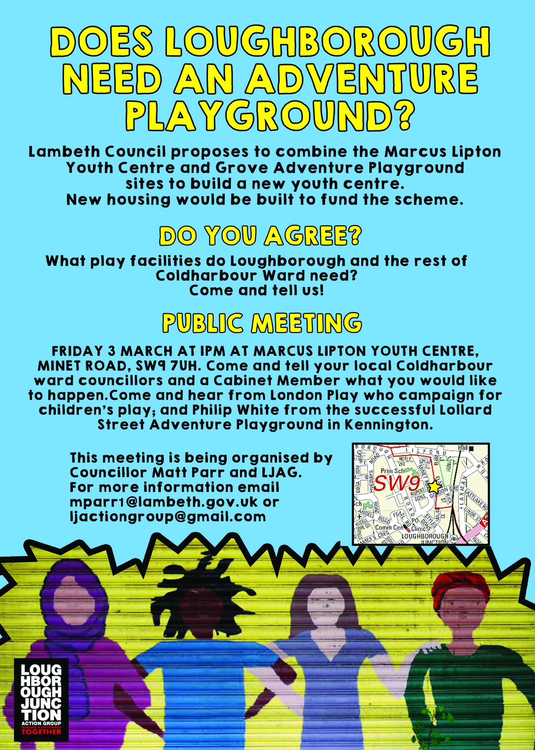 Adventure PlayGround – Public Meeting Friday 3 March 1pm at Marcus Lipton Youth Centre SW9 7UH