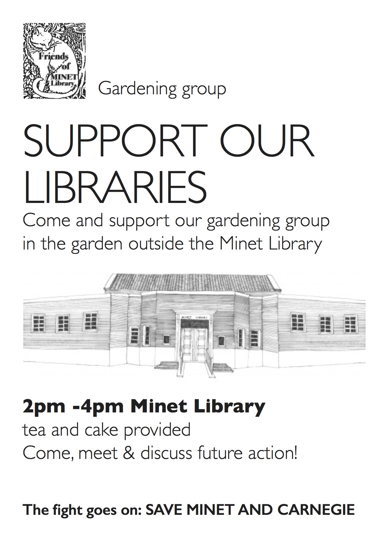 Re-Open Minet Library – Gardening this Saturday 6 May 2-4pm