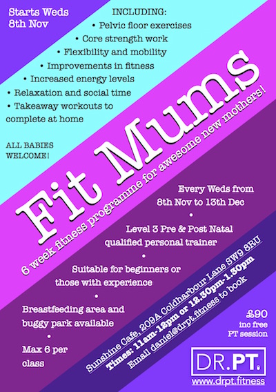 Fitness course for new mums in November and December