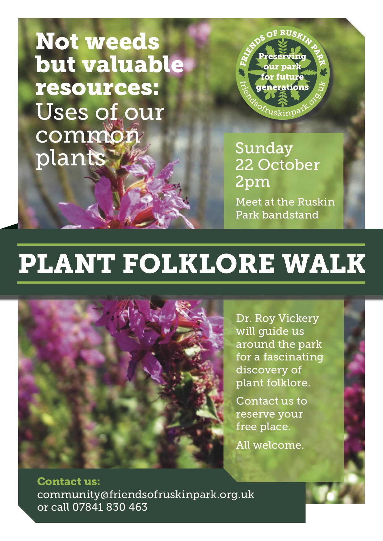 Plant Folklore Walk in Ruskin Park