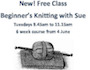 Free beginners knitting classes at Longfield Hall